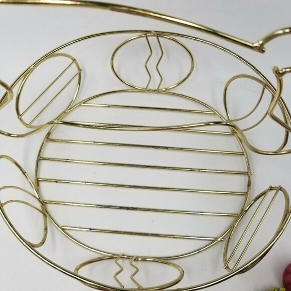 Vintage Gold Homco Easter Bunny Rabbit Basket Brass Plated - Picture 2 of 7